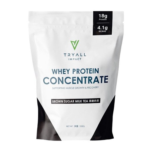 TRYALL 濃縮乳清蛋白 黑糖奶茶, 1包, 500g