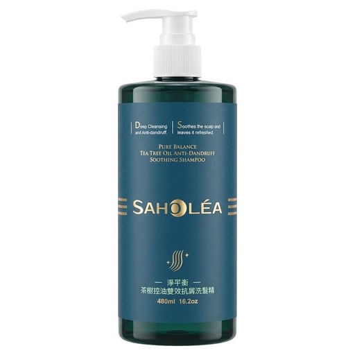 SAHOLEA 森歐黎漾 淨平衡茶樹控油雙效抗屑洗髮精, 480ml, 1瓶