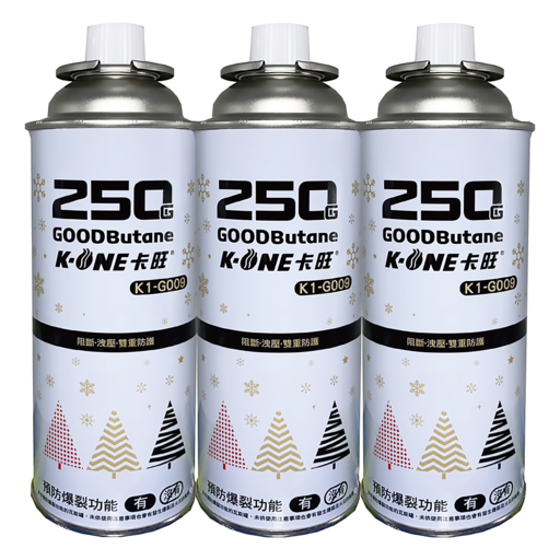 K-ONE 卡旺 卡式瓦斯罐 G009, 250g, 3罐