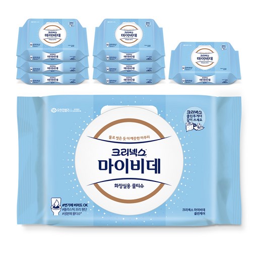 마이비데 클린케어 화장실용 물티슈 캡형