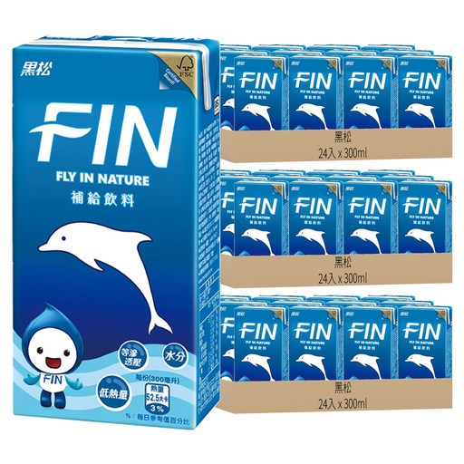 黑松 FIN 補給飲料, 300ml, 72入