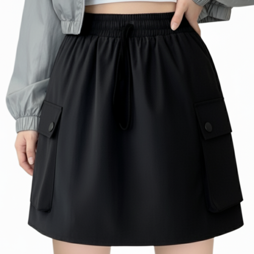 여성 카고 바스락 스커트 주름 치마바지 A라인 치마