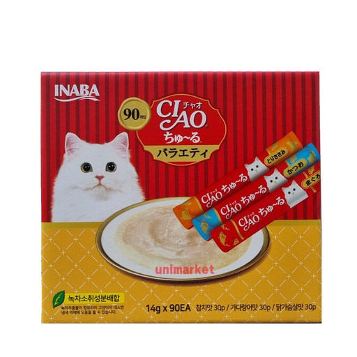 챠오츄르 대용량 90P 코스트코 고양이 츄르 간식 버라이어티 반려묘 차오추르 90P