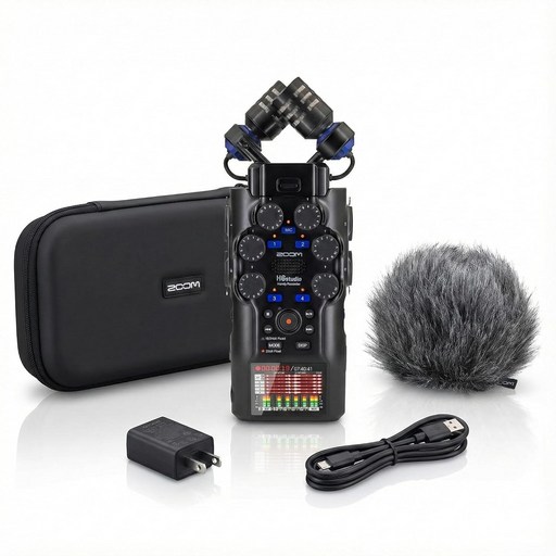Zoom H6 스튜디오, 게인 노브가 있는 8트랙 32비트 플로트, 교체 가능한 마이크 캡슐, 프로페셔널 프리앰프, 음성, 영화 제작자 및 뮤지션을 위한 USB 오디오 인터페이스