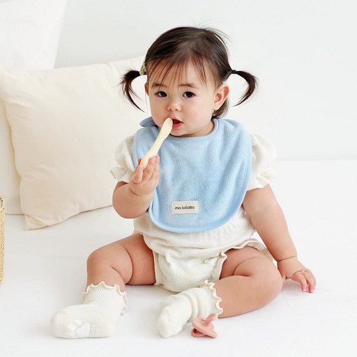 마롤로뜨 테리 원형 아기 턱받이 양면 2겹