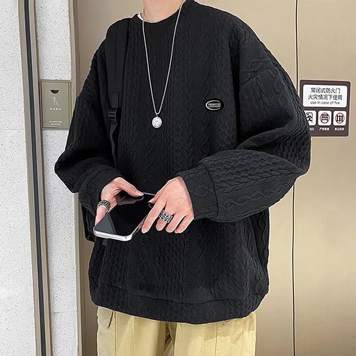 스몰더 남자 오버핏 스웻 긴팔 티셔츠 1525