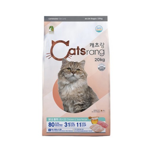 캐츠랑 전연령 고양이 건식사료, 닭+참치, 20kg, 1개