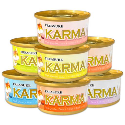 카르마 고양이 간식캔 생선, 가다랑어  연어 혼합맛, 80g, 24개