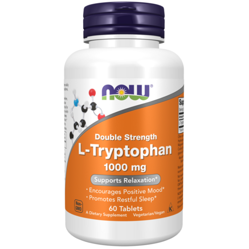 NOW Foods 左旋色胺酸錠 1000mg, 60錠, 1罐