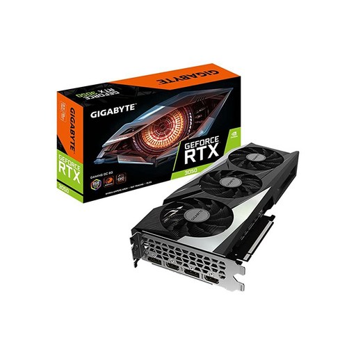 GIGABYTE GeForce RTX 3050 게이밍 OC 8G 그래픽 카드, 3X 윈드포스 팬, 8GB GDDR6 128비트 GDDR6, GV-N3050GAMING OC-8GD, 단일상품