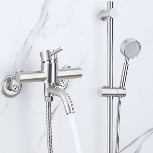 준앤코 SQS 스테인리스 샤워기세트 샤워수전 슬라이드바 욕조샤워기