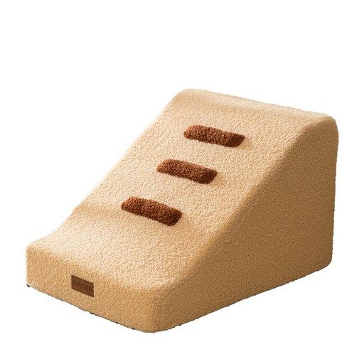 LA DERIVE 강아지 계단 미끄럼 방지 슬개골 보호 스펀지 계단 3단계, 1개, 꿀벌