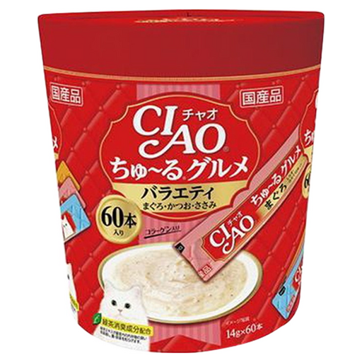 챠오츄르 고양이 구루메 버라이어티 간식 60p, 혼합맛(참치/가다랑어/닭가슴살), 840g, 1개