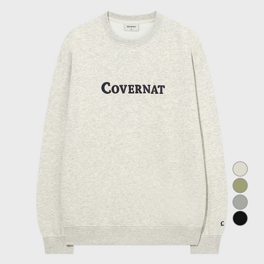 커버낫 남녀공용 센터 로고 맨투맨