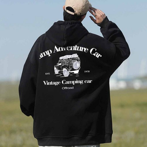 엠씨티 남녀공용 쭈리면 오버핏 캠핑지프 후드티