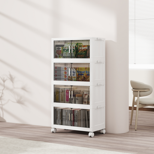 수납장 대형 무설치 접이식 수납장 플라스틱 폴딩 다용도 정리함 이동식 양문 리빙박스