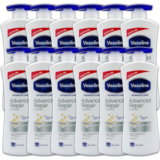 신형 바세린 인텐시브 케어 어드밴스드 리페어 로션 12개 600ml, 600ml, 12개