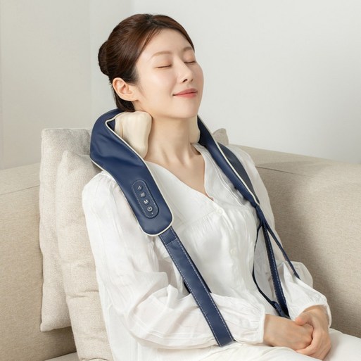 슬룸 정품 슬룸 넥숄더 힐링케어 V2 무선 목 어깨 마사지기 안마기 승모근 온열 찜질, 2개, SL25EQ05