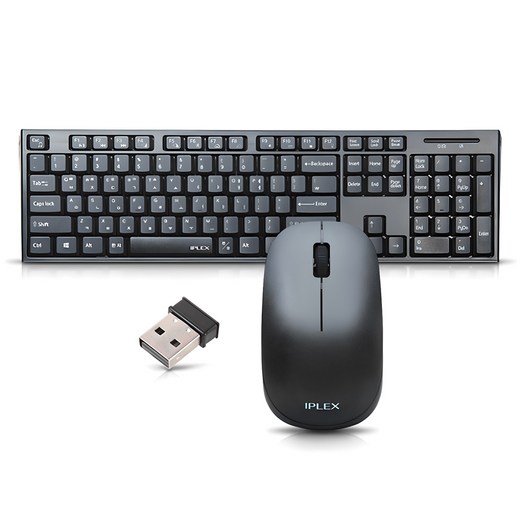 아이플렉스 무선 마우스키보드 세트, RK2000, 블랙, 일반형