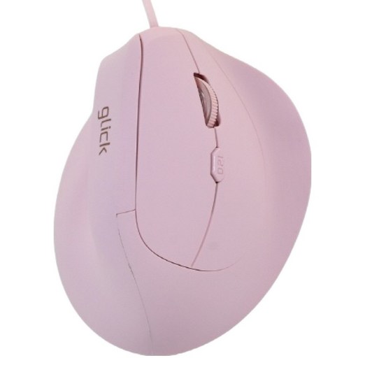 지클릭커 OFFICE PRO 버티컬 인체공학 무소음 유선 마우스, 핑크, OPW07