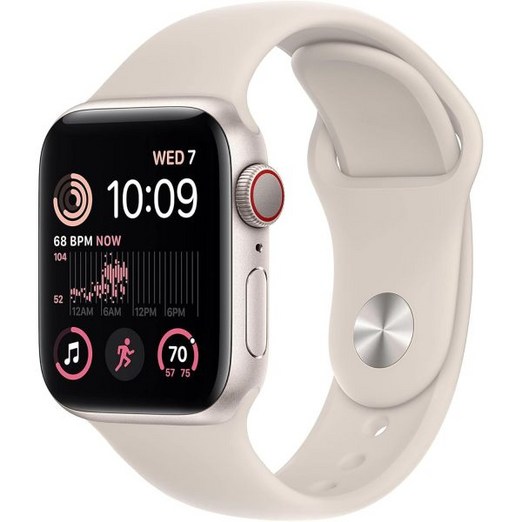 Apple Watch SE2세대GPS  셀룰러, 40mm  흰색 스포츠 밴드가 있는 실버 알루미늄 케이스, SM아마존 공식 리퍼비시