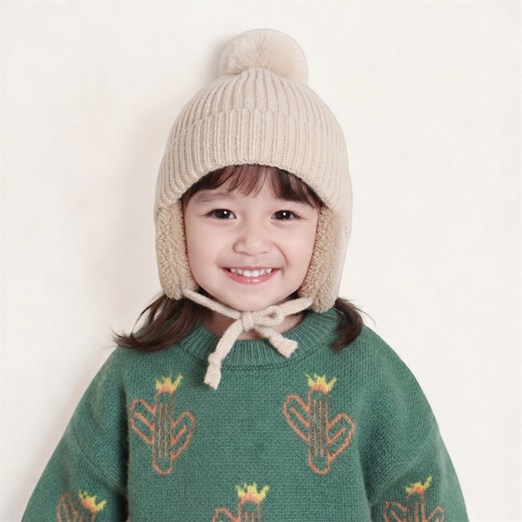 오뜨앙쥬 아동용 귀달이 털뭉치 방한모자