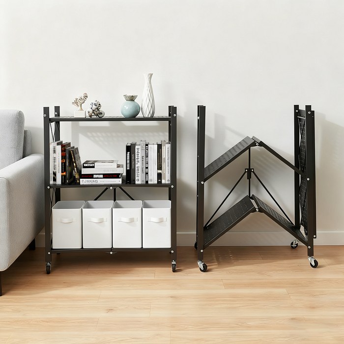 코멧 원터치 접이식 다용도 이동식 선반