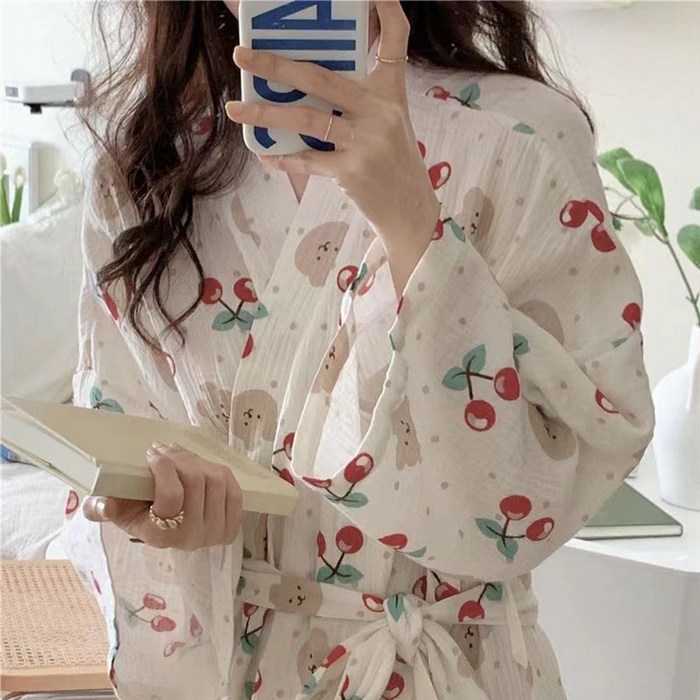 앞날창창 여리여리한 잠옷 샤워가운 M 앞날창창 여리여리한 잠옷 샤워가운 M