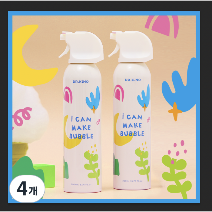 닥터키노 아동용 굿 버블 바디워시 클렌저 샴푸, 200ml, 4개 닥터키노 아동용 굿 버블 바디워시 클렌저 샴푸, 200ml, 4개