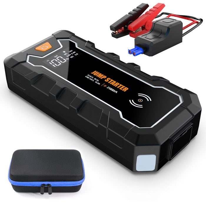 풀라로스 보조배터리 긴급시동 점프스타터스마트 점프 케이블 파우치백 22200mAh, 22200mAh, 1개