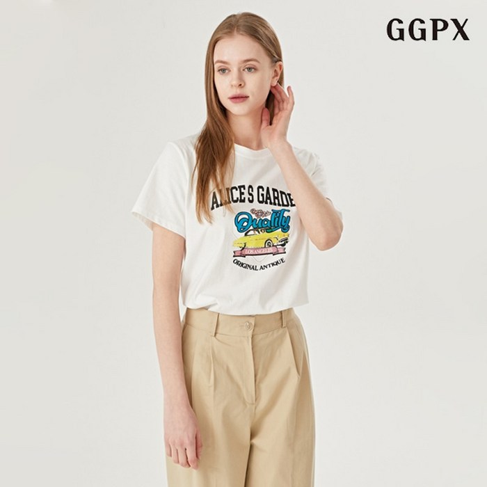 GGPX 퀄리티 프린팅 라운드 데일리 반팔 티셔츠  GOALW014D - 투데이밈