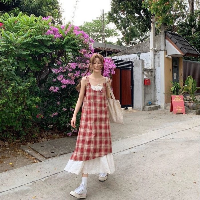 YioYcc 원피스 데일리 러블리 롱 스커트