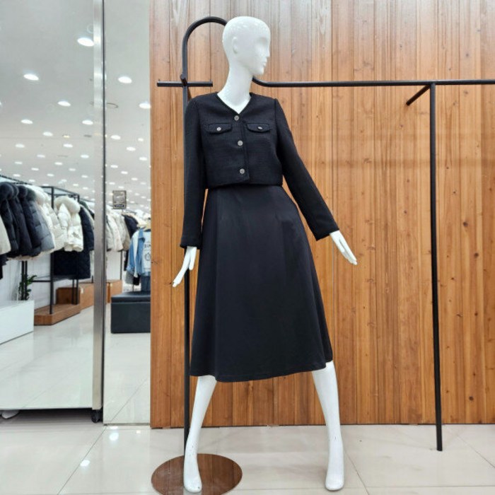 지컷 트위드 자켓 레이어드 새틴 원피스 7254137104DJ 365362