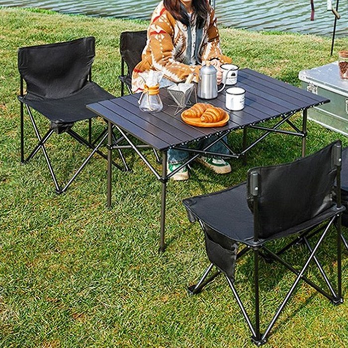 엣지캠프 캠핑의자, 접이식 계란말이 캠핑 테이블 의자세트, 휴대용 캠핑 경량테이블, 캠핑테이블