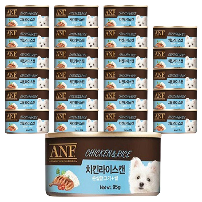 ANF 애견 간식캔, 치킨라이스맛, 95g, 24개