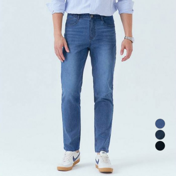 뱅뱅 남성용 슬림 스트레이트 데님 바지