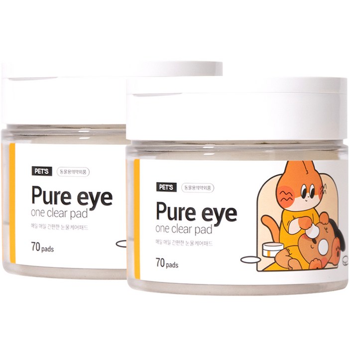 정글몬스터 반려동물 눈물세정제 퓨어 아이 원클리어 패드, 2개, 200ml 정글몬스터 반려동물 눈물세정제 퓨어 아이 원클리어 패드, 2개, 200ml