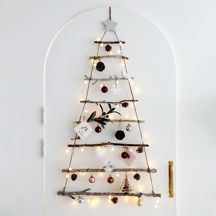 홈트너 크리스마스 벽장식 아델리 LED 전구 벽트리 리모컨