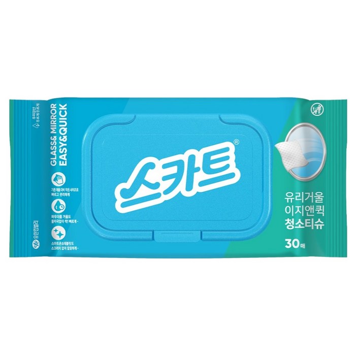 스카트 유리거울 이지앤퀵 청소티슈 30p 스카트 유리거울 이지앤퀵 청소티슈 30p