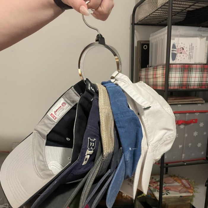 온트리 심플 원형 모자거치대, 실버, 1개