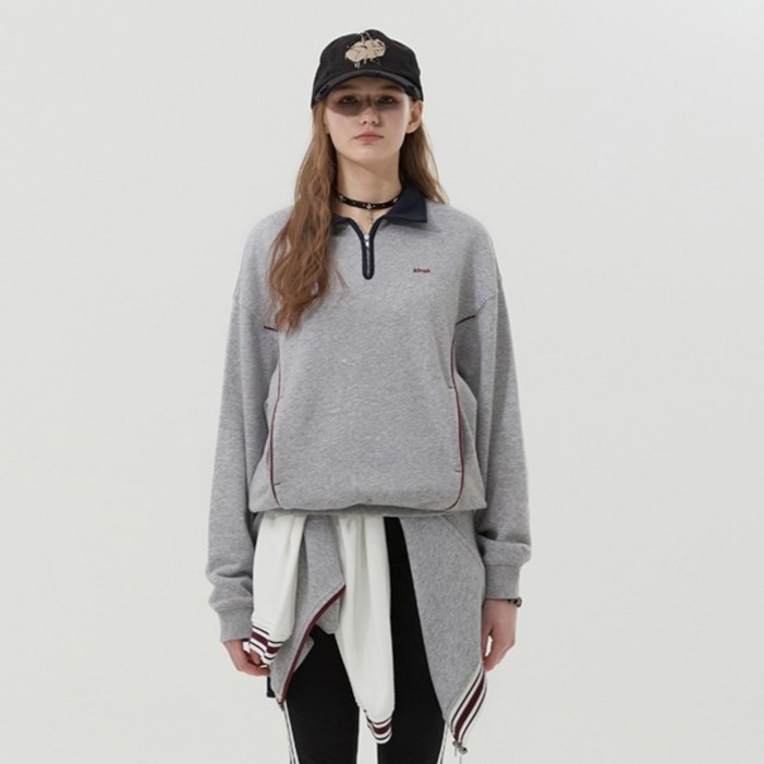 키르시 여성용 오픈 카라 스웨트 셔츠