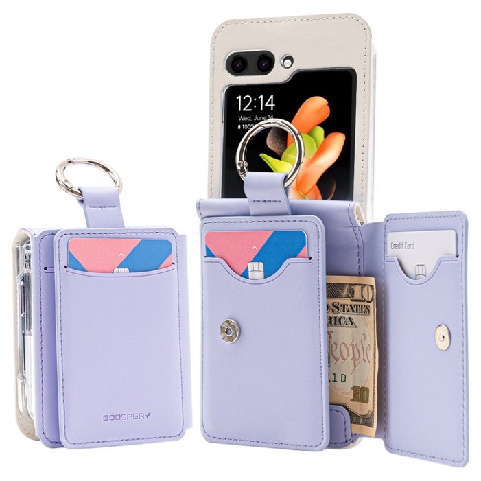 구스페리 올인원 카드수납 가죽 커버 with 링 휴대폰 케이스