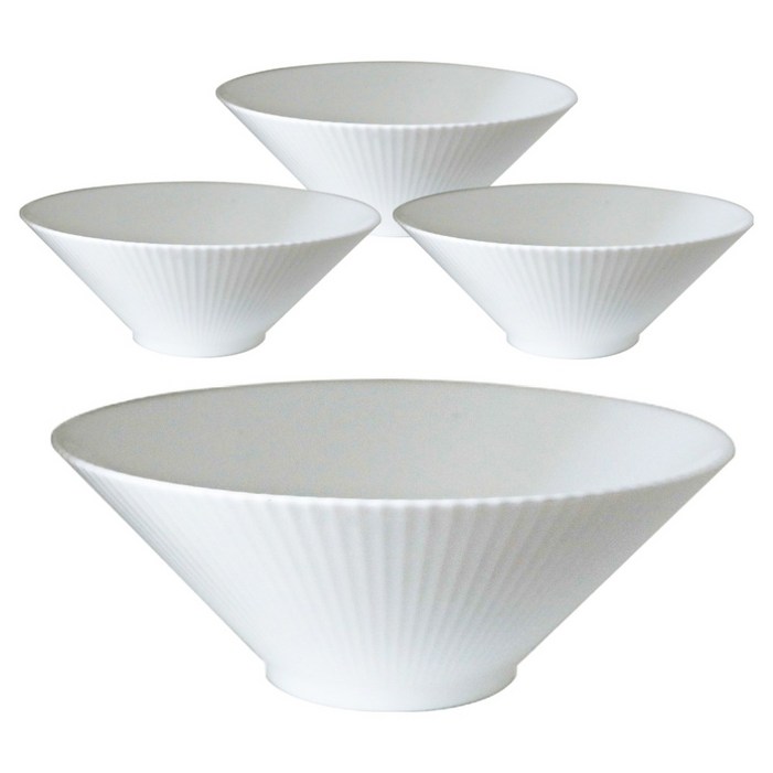 라보니 웨어 플리츠 면기, 화이트, 4개