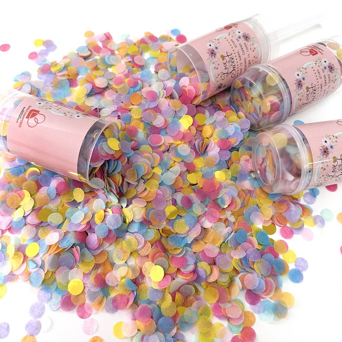 데일리해피비 풍성한 대용량 팝업 컨페티 꽃가루, 4개, 레인보우