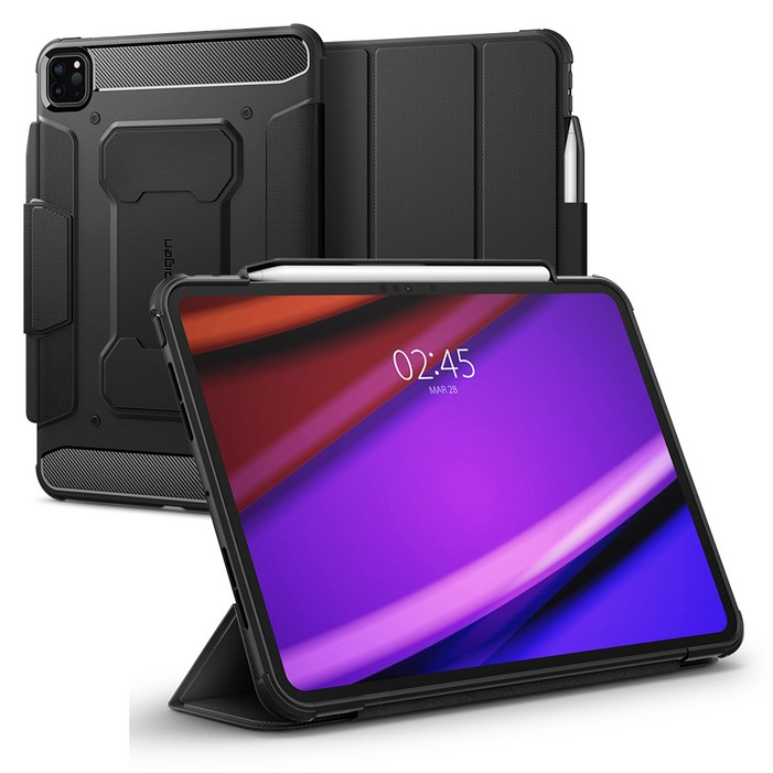 슈피겐 러기드아머 프로 태블릿PC 케이스, 블랙, 1개