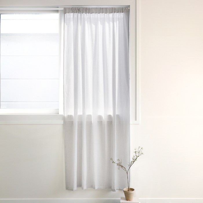 까사베르데 로웰 스트라이프 봉집형 가리개 커튼 일반형 작은창