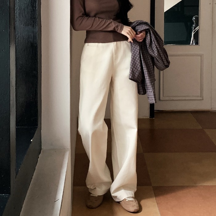 니썸 여성용 롱/미들 기장 뉴올 시즌 코튼 와이드 팬츠