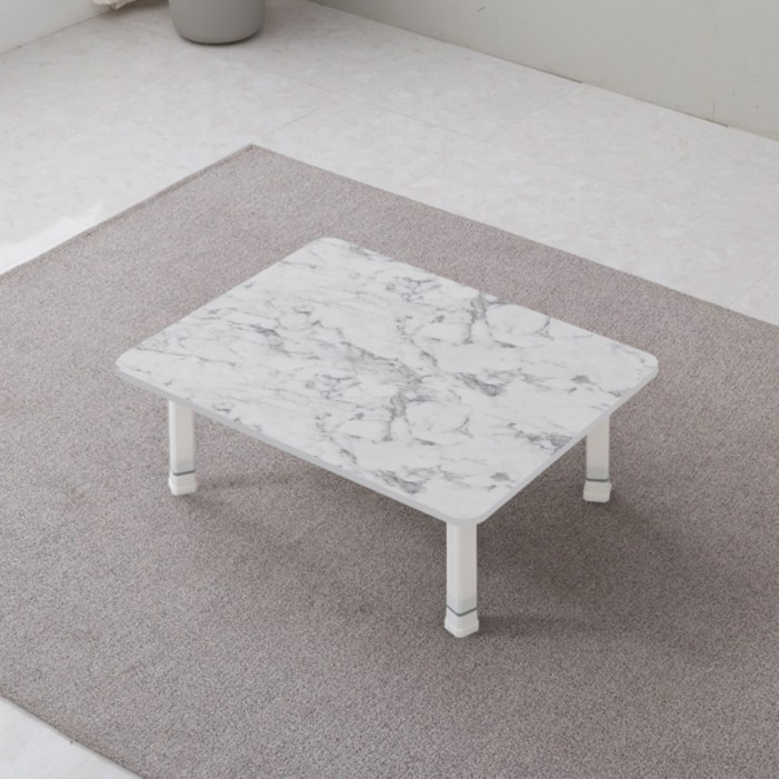 접이식 칼라테이블 4단높이조절 다리, 비앙코화이트테두리 화이트 유광