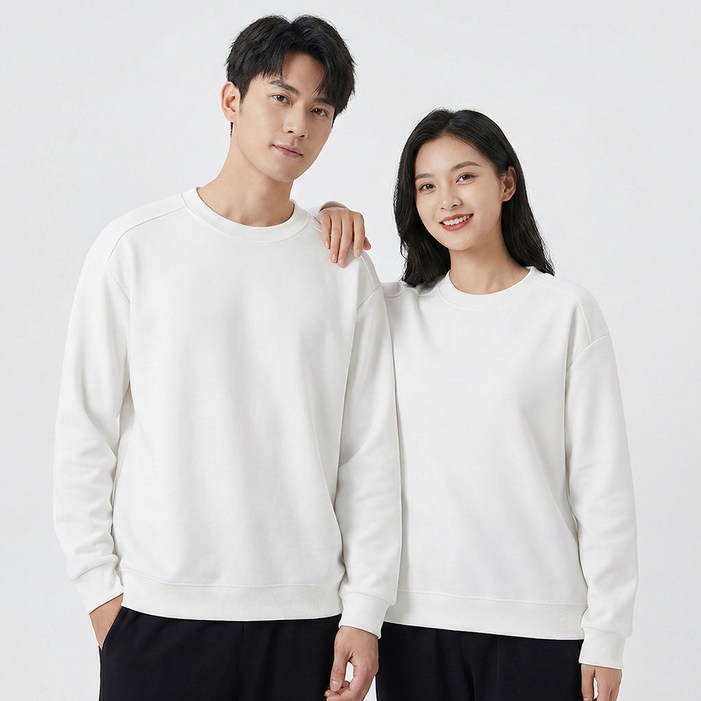 언헤브 남녀공용 올데이 무지 맨투맨