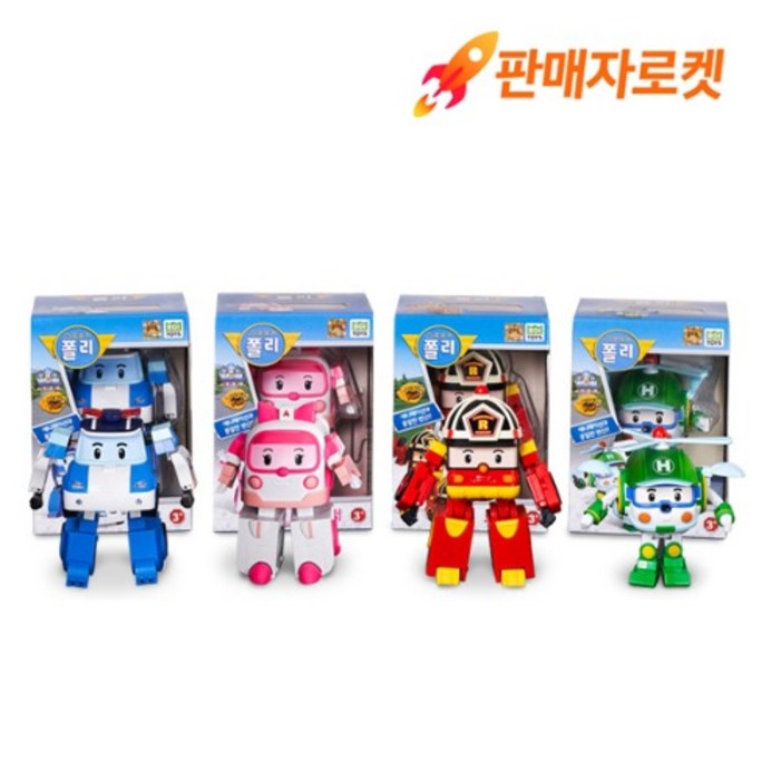 로보카폴리 변신로봇 4종 세트 (폴리,엠버,로이,헬리)